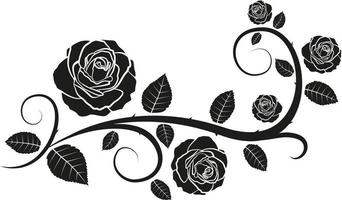 silhouette rose ornament by vector design