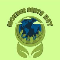 mother earth day with emerge shapes style by vector design