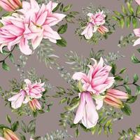 Beautiful watercolor floral seamless pattern vector