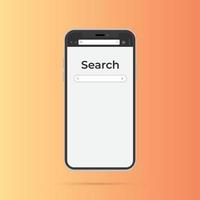 Search Engine Screen Mockup for mobile phone screen vector illustration