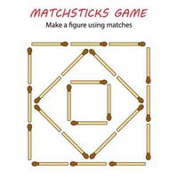 Matchsticks game for kids. Puzzle game with matches. Hand motility training. vector