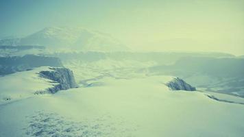 Winter snow covered mountain rock video