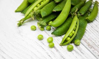 green peas on a table photo