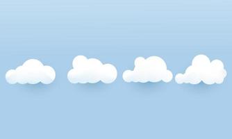 creative white 3d realistic clouds set isolated on vector