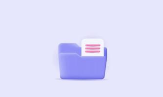 vector design 3d cartoon style minimal folder files