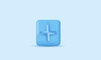 vector creative 3d add plus medical cross rectangle button