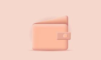 creative 3d design wallet saving money concept vector