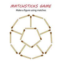Matchsticks game for kids. Puzzle game with matches. Hand motility training. vector