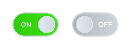 On and off switches. Slider button. Set for mobile application or website. Gradient on and off buttons. Vector illustration.