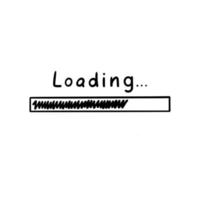 Loading bar, status and progress doodle element. Sketch, hand drawn style. Vector illustration.