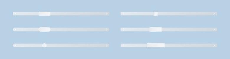 conjunto de barras de desplazamiento. elementos de la interfaz de usuario. plantillas para el desplazamiento de páginas web. ilustración vectorial vector