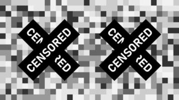 Censored pixel sign for prohibited content. Age restrictions. Grid pattern of gray squares. vector