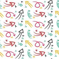 Hand Drawn Seamless Arrow Pattern Background vector