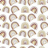 Hand drawn seamless pattern with rainbows vector