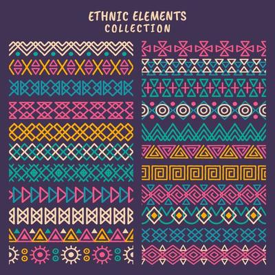 Set of Ethnic Element Strips