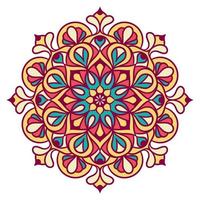 Ethnic Mandala Round Ornament Pattern With Colorful vector