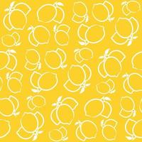 Tropical seamless pattern with yellow lemons vector