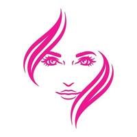 Woman face logo design template vector