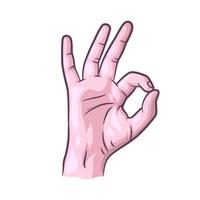 OK hand gesture vector illustration