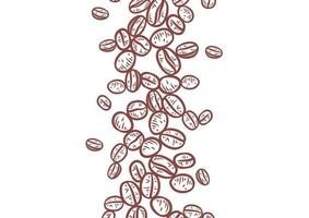 Hand drawn background with coffee beans