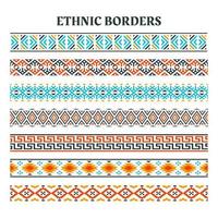 Set of Ethnic Element Strips Border vector