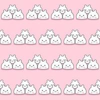 Seamless pattern with doodle kawaii vector