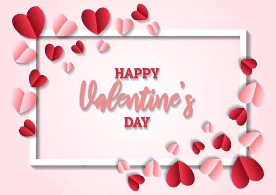 Happy valentine's day heart frame background