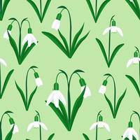 Snowdrops spring seamless pattern vector