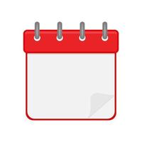 plantilla de hoja de calendario en blanco. concepto de fecha festiva roja. vector