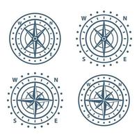 Set of vintage or old different style compass vector