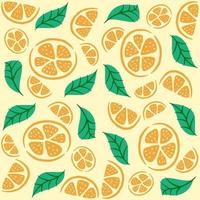 Orange seamless pattern hand drawn vector