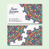 Vintage business card with mandala design template vector