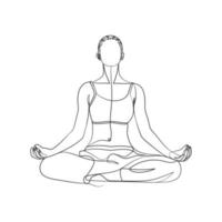 Yoga girl continuous line drawing minimalist design