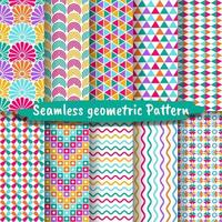 Collection of seamless geometric patterns vector