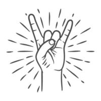 Rock n roll or Heavy metal hand gesture vector