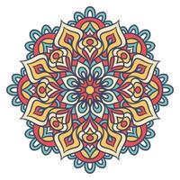 Ethnic Mandala Round Ornament Pattern With Colorful vector