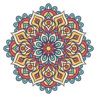 Ethnic Mandala Round Ornament Pattern With Colorful vector