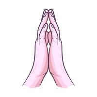 dibujo vectorial de ilustración de manos orando vector