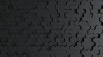 3D rendering, of abstract black hexagon tech background, hexagon shape wallpaper photo