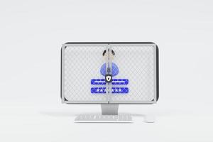 Concept of security, data protection, hacker, computer protection. 3D illustration photo