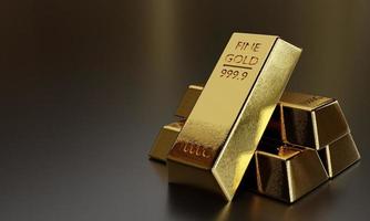 The pure gold bar represents the business and finance concept idea, Real gold bars background, with copy space,   3d rendering photo