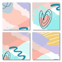 Set of Abstract Shape Background Memphis Pastel Color vector