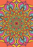 Ethnic Mandala Round Ornament Pattern With Colorful vector