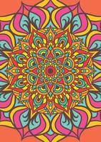 Ethnic Mandala Round Ornament Pattern With Colorful vector