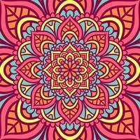 Ethnic Mandala Round Ornament Pattern With Colorful vector