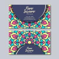 Vintage business card with mandala design template vector