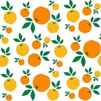 Tropical seamless pattern with orange fruit vector