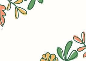 Botanical green floral leaves background with copy space for text vector