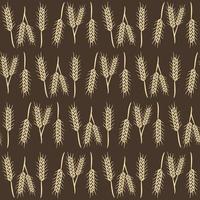 Wheat seamless pattern background hand drawn vector