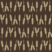 Wheat seamless pattern background hand drawn vector